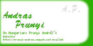 andras prunyi business card